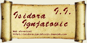 Isidora Ignjatović vizit kartica